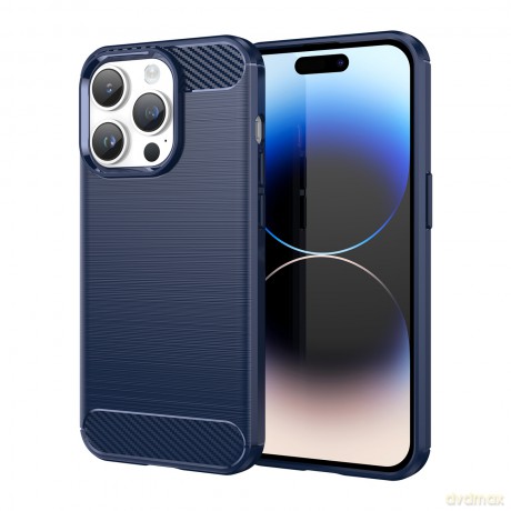 Carbon Case etui iPhone 14 Pro Max elastyczny żelowy pokrowiec na tył plecki niebieski