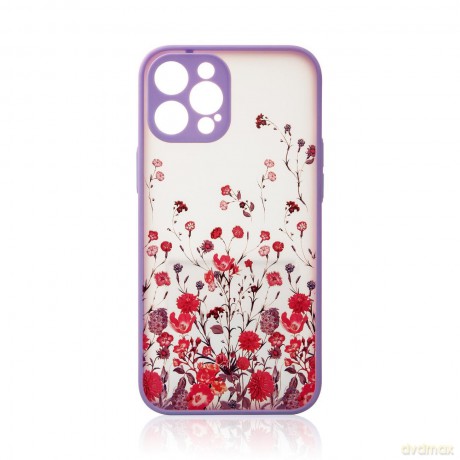 Design Case etui do iPhone 12 pokrowiec w kwiaty fioletowy