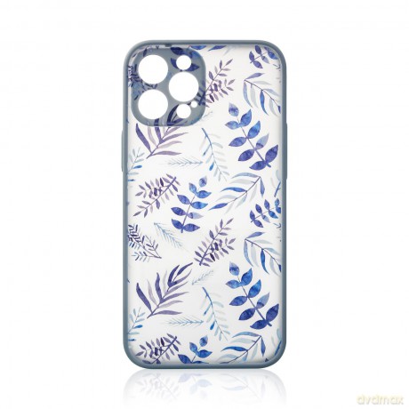 Design Case etui do iPhone 13 pokrowiec w kwiaty ciemnoniebieski