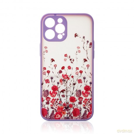 Design Case etui do iPhone 13 pokrowiec w kwiaty fioletowy