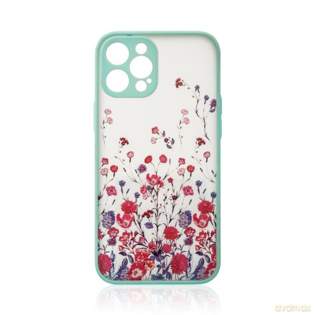 Design Case etui do iPhone 13 Pro Max pokrowiec w kwiaty niebieski