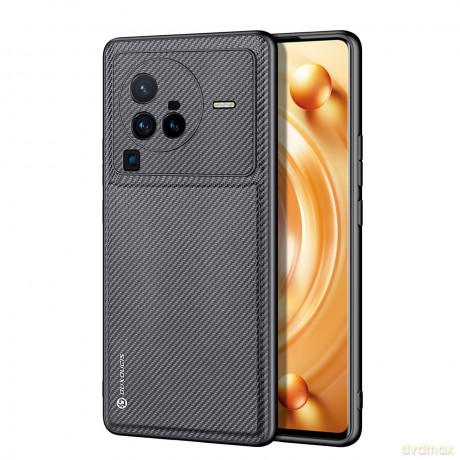 Dux Ducis Fino etui pokrowiec pokryty nylonowym materiałem Vivo X80 Pro czarny