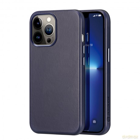 Dux Ducis Naples etui do iPhone 13 Pro Max skórzany pokrowiec (kompatybilny z MagSafe) niebieski
