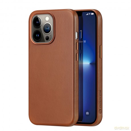 Dux Ducis Naples etui do iPhone 13 Pro skórzany pokrowiec (kompatybilny z MagSafe) brązowy