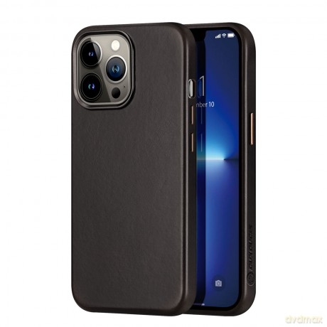 Dux Ducis Naples etui do iPhone 13 Pro skórzany pokrowiec (kompatybilny z MagSafe) ciemnobrązowy