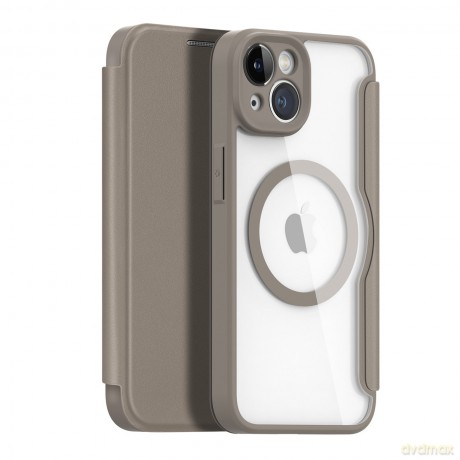 Dux Ducis Skin X Pro etui iPhone 14 magnetyczny pokrowiec MagSafe z klapką beżowy