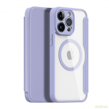 Dux Ducis Skin X Pro etui iPhone 14 Pro Max magnetyczny pokrowiec MagSafe z klapką fioletowy