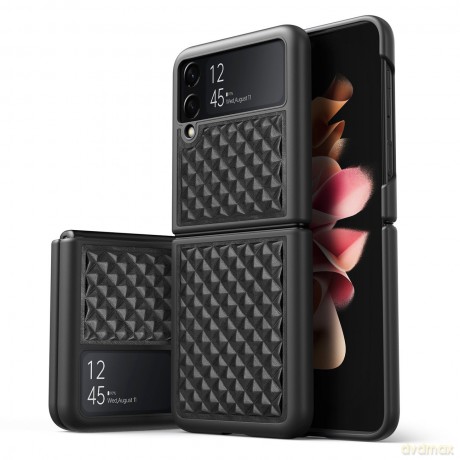 Dux Ducis Venice skórzane etui do Samsung Galaxy Z Flip 3 pokrowiec z naturalnej skóry czarny