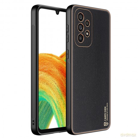 Dux Ducis Yolo eleganckie etui pokrowiec ze skóry ekologicznej Samsung Galaxy A33 5G czarny
