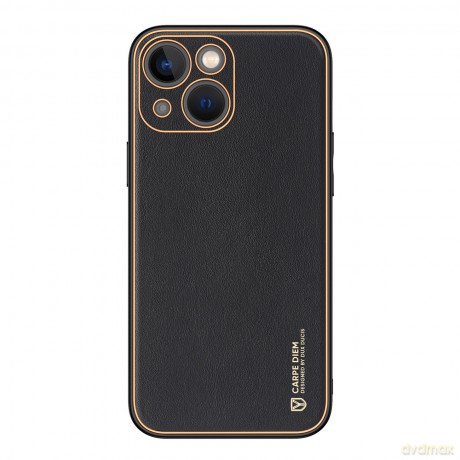 Dux Ducis Yolo etui iPhone 14 Plus elegancki pokrowiec ze skóry ekologicznej czarny