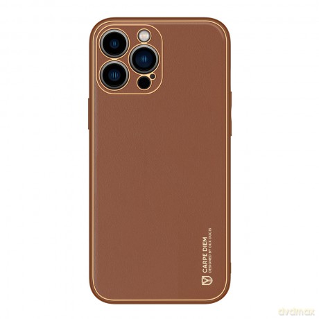 Dux Ducis Yolo etui iPhone 14 Pro elegancki pokrowiec ze skóry ekologicznej brązowy
