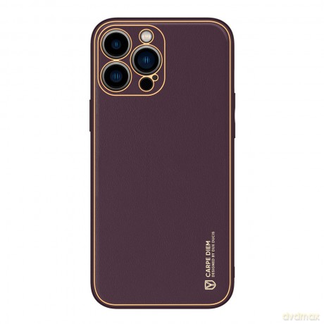 Dux Ducis Yolo etui iPhone 14 Pro elegancki pokrowiec ze skóry ekologicznej fioletowy
