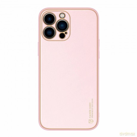 Dux Ducis Yolo etui iPhone 14 Pro elegancki pokrowiec ze skóry ekologicznej różowy