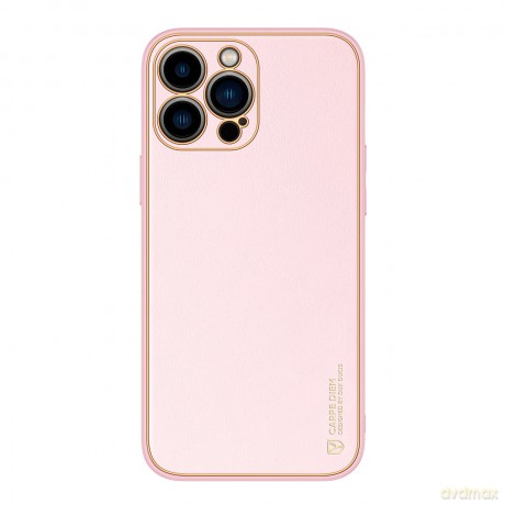 Dux Ducis Yolo etui iPhone 14 Pro Max elegancki pokrowiec ze skóry ekologicznej różowy