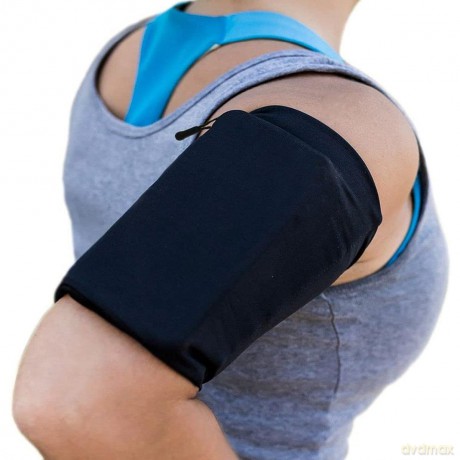 Elastyczny materiałowy armband opaska na ramię do biegania fitness S czarna