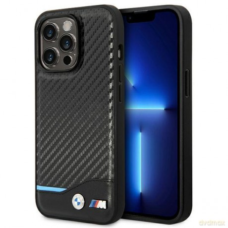 Etui BMW BMHCP14X22NBCK iPhone 14 Pro Max 6,7" czarny/black Leather Carbon