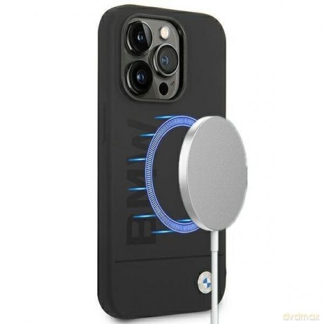 Etui BMW BMHMP14LSLBLBK iPhone 14 Pro 6,1" czarny/black hardcase Silicone Signature Logo Magsafe
