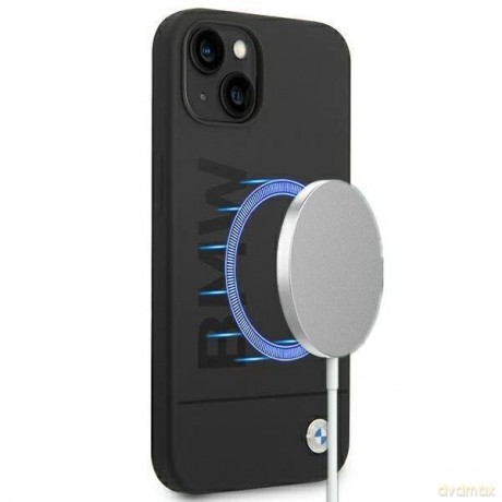 Etui BMW BMHMP14SSLBLBK iPhone 14 6,1" czarny/black hardcase Silicone Signature Logo Magsafe