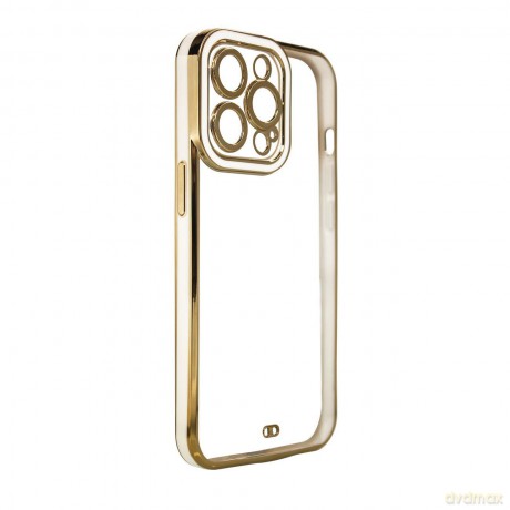 Fashion Case etui do iPhone 12 żelowy pokrowiec ze złotą ramką biały