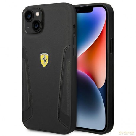 Ferrari FEHCP14SRBUK iPhone 14 6,1" czarny/black hardcase Leather Stamp Sides