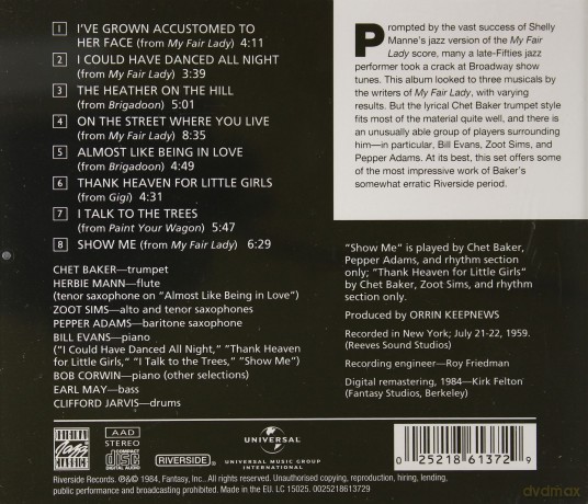Chet Baker: Plays The Best Of Lerner And Loewe [CD]