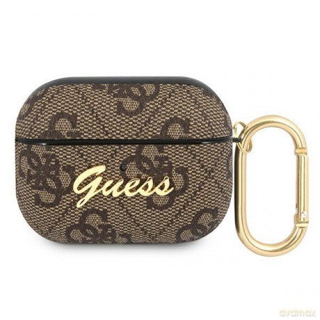 Guess GUAP4GSMW AirPods Pro cover brązowy/brown 4G Script Metal Collection