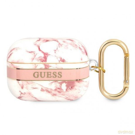 Guess GUAPHCHMAP AirPods Pro cover różowy/pink Marble Strap Collection