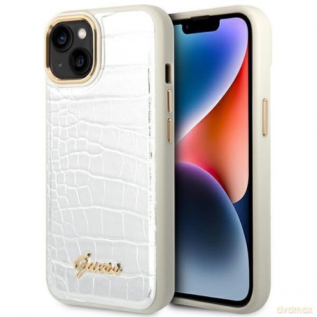 Guess GUHCP14MHGCRHS iPhone 14 Plus 6,7" srebrny/silver hardcase Croco Collection