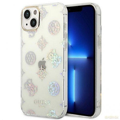 Guess GUHCP14MHTPPTH iPhone 14 Plus 6,7" przezroczysty/transparent hard case Peony Glitter