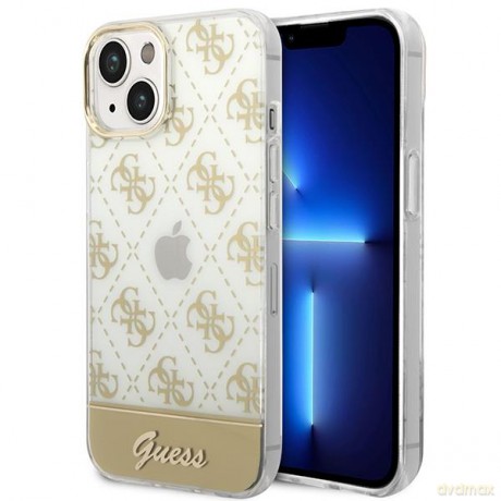 Guess GUHCP14SHG4MHG iPhone 14 6,1" złoty/gold hardcase 4G Pattern Script