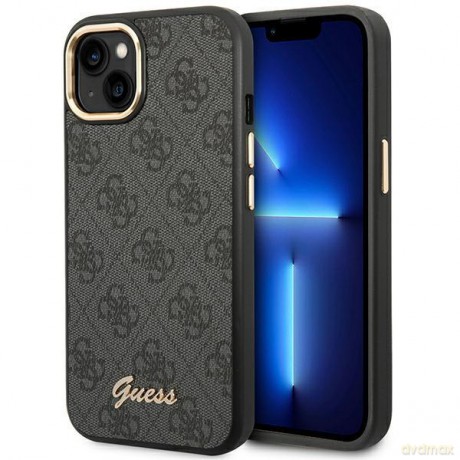 Guess GUHCP14SHG4SHK iPhone 14 6,1" czarny/black hard case 4G Vintage Gold Logo