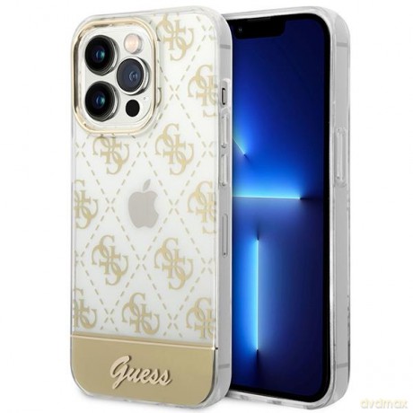 Guess GUHCP14XHG4MHG iPhone 14 Pro Max 6,7" złoty/gold hardcase 4G Pattern Script