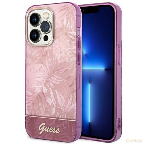 Guess GUHCP14XHGJGHP iPhone 14 Pro Max 6,7" różowy/pink hardcase Jungle Collection