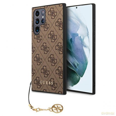 Guess GUHCS22LGF4GBR S908 S22 Ultra brązowy/brown hard case 4G Charms Collection