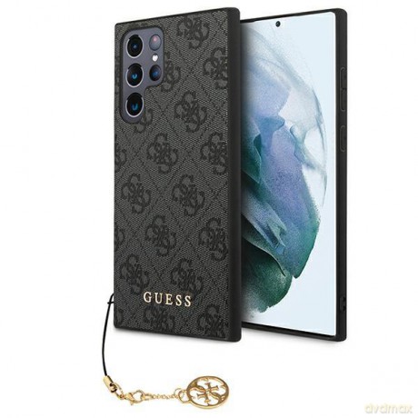 Guess GUHCS22LGF4GGR S908 S22 Ultra szary/grey hardcase 4G Charms Collection