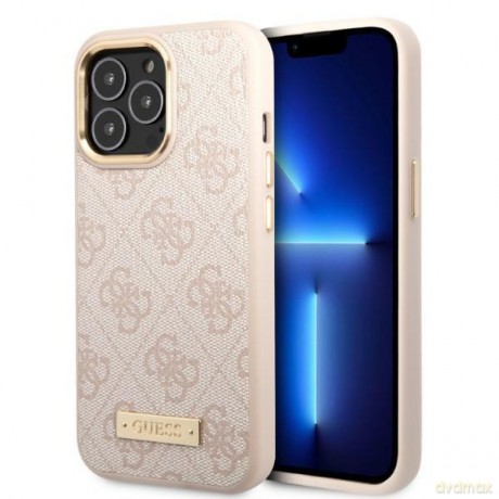 Guess GUHMP13LU4GPRP iPhone 13 Pro 6,1" różowy/pink hard case 4G Logo Plate MagSafe