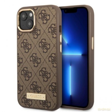 Guess GUHMP13MU4GPRW iPhone 13 6,1" brązowy/brown hard case 4G Logo Plate MagSafe