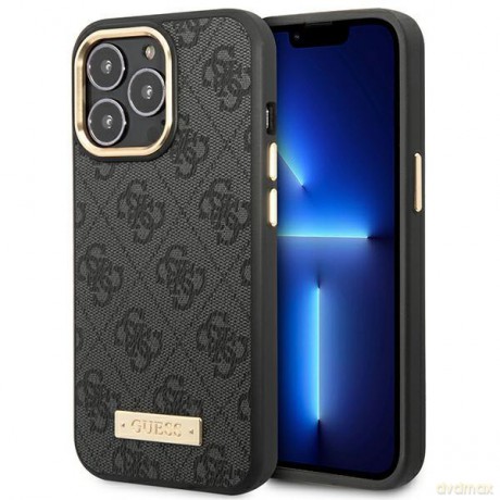 Guess GUHMP14LU4GPRK iPhone 14 Pro 6,1" czarny/black hard case 4G Logo Plate MagSafe