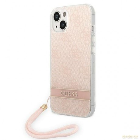 Guess GUOHCP14SH4STP iPhone 14 6,1" różowy/pink hardcase 4G Print Strap