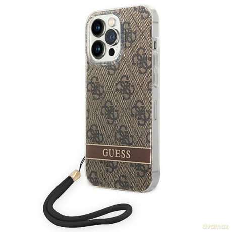 Guess GUOHCP14XH4STW iPhone 14 Pro Max 6,7" brązowy/brown hardcase 4G Print Strap