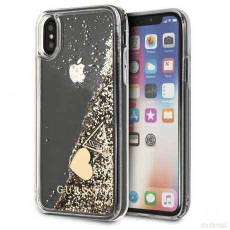 Guess GUOHCPXGLHFLGO iPhone X/Xs gold/złoty hard case Glitter Charms