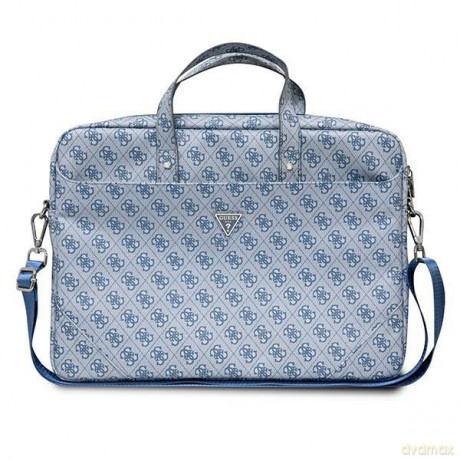 Guess Torba GUCB15P4TB 16" niebieski/ blue Saffiano 4G Triangle Logo