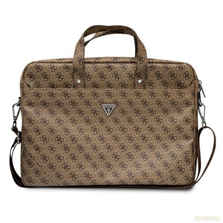 Guess Torba GUCB15P4TW 16" brązowy/ brown Saffiano 4G Triangle Logo