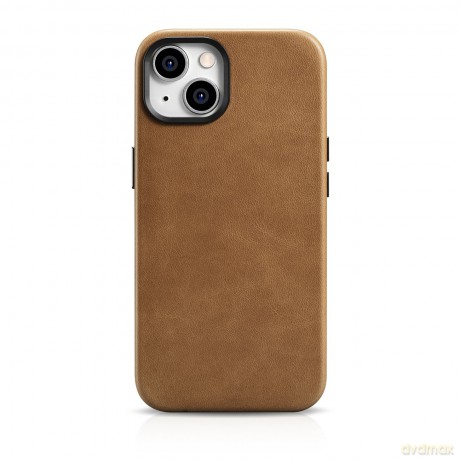 iCarer Oil Wax Premium Leather Case skórzane etui iPhone 14 Plus magnetyczne z MagSafe brązowy (WMI14220703-TN)
