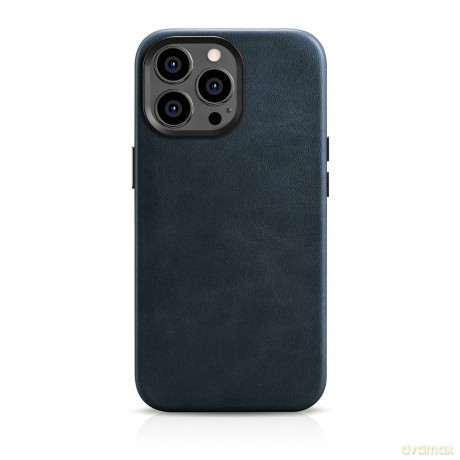 iCarer Oil Wax Premium Leather Case skórzane etui iPhone 14 Pro magnetyczne z MagSafe ciemnoniebieski (WMI14220702-BU)
