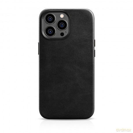 iCarer Oil Wax Premium Leather Case skórzane etui iPhone 14 Pro Max magnetyczne z MagSafe czarny (WMI14220704-BK)