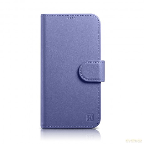 iCarer Wallet Case 2in1 etui iPhone 14 Pro Max skórzany pokrowiec z klapką Anti-RFID jasnofioletowy (WMI14220728-LP)