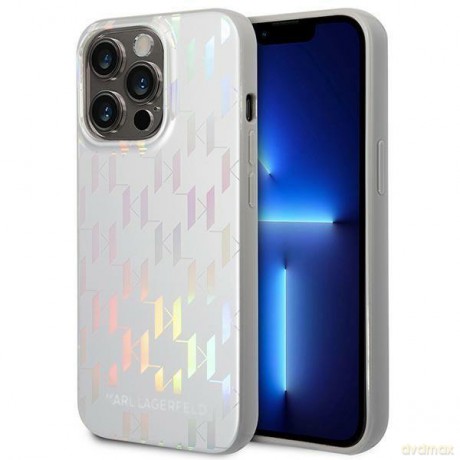 Karl Lagerfeld KLHCP14LLGMMSV3 iPhone 14 Pro 6,1" hardcase srebrny/silver Monogram Iridescent