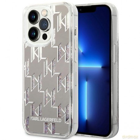 Karl Lagerfeld KLHCP14LLMNMS iPhone 14 Pro 6,1" hardcase srebrny/silver Liquid Glitter Monogram