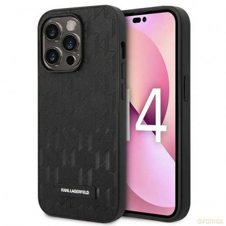 Karl Lagerfeld KLHCP14LSAKLHPK iPhone 14 Pro 6,1" hardcase czarny/black Saffiano Mono Metal Logo